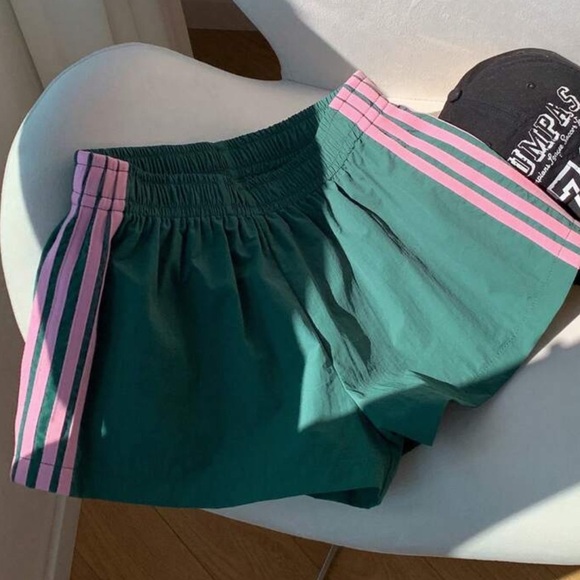Green and Pink Striped Track Shorts | size Small | Brand New - Picture 9 of 9